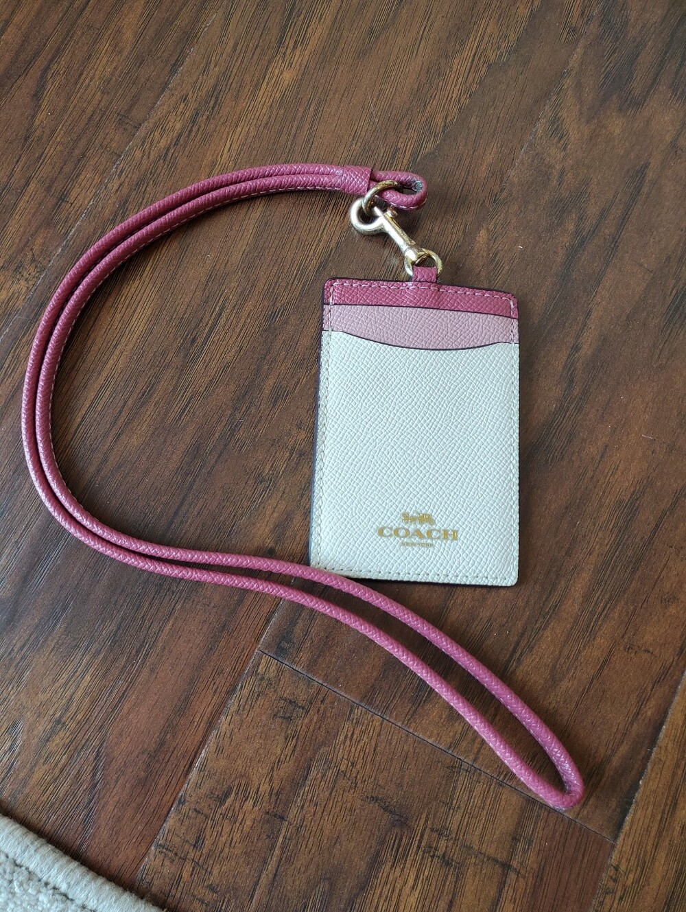 Coach Pink ID Lanyard